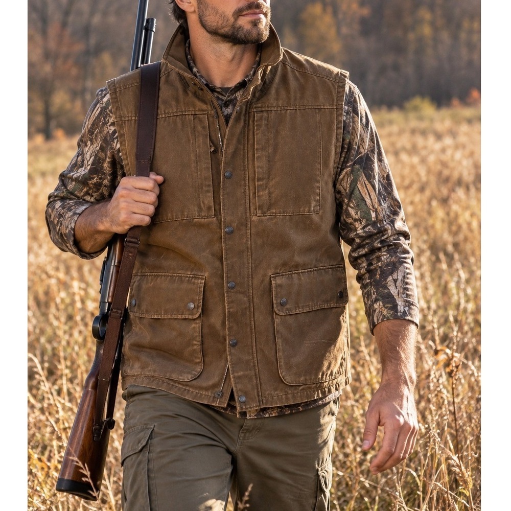 Ridgecut Toughwear Work Vest Mens XL Brown New Canvas Utility Hunting NWT